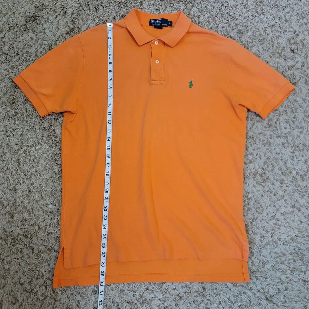 Polo by‎ Ralph Lauren Orange Mens L Short Sleeve Casual Shirt